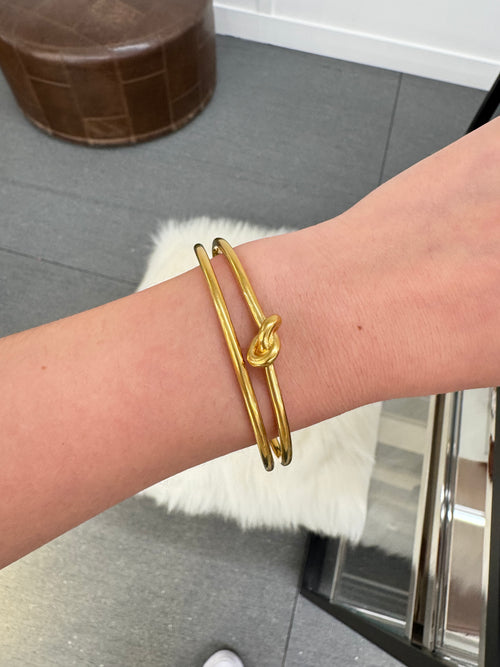 CELINE Knot Double Cuff in Brass | Celine Bracelet (Multicolor)