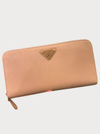 PRADA 1ML506 Zip Around Long Wallet Leather(Pink)