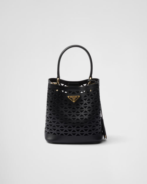 PRADA 1BA217 Panier Leather Mini-Bag with Cut-Out Motif | Prada Mini Handbag (Multicolor)