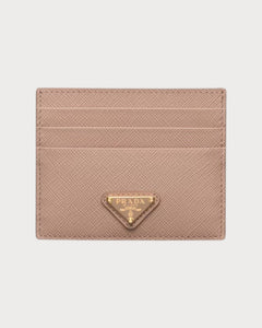 PRADA 1MC025 Saffiano Leather Triangle Logo Card Holder | Prada Card Holder (Multi-color)