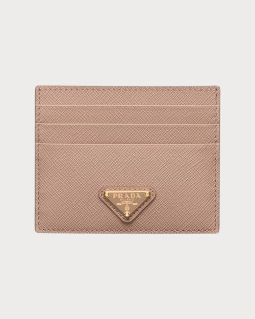 PRADA 1MC025 Saffiano Leather Triangle Logo Card Holder | Prada Card Holder (Multi-color)