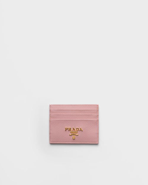 PRADA 1MC025 Saffiano Leather Triangle Logo Card Holder | Prada Card Holder (Multi-color)