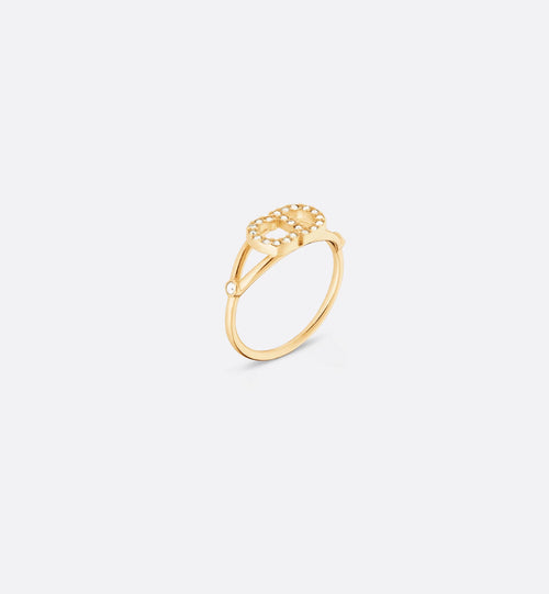 CHRISTIAN DIOR Clair D Lune Ring Gold-Finish Metal and White Crystals | Dior Ring (Gold)