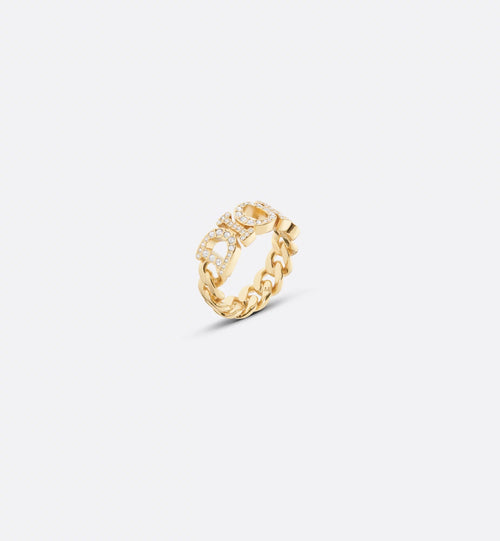 CHRISTIAN DIOR Dio(r)evolution Ring Gold-Finish Metal and White Crystals | Dior Ring (gold) 