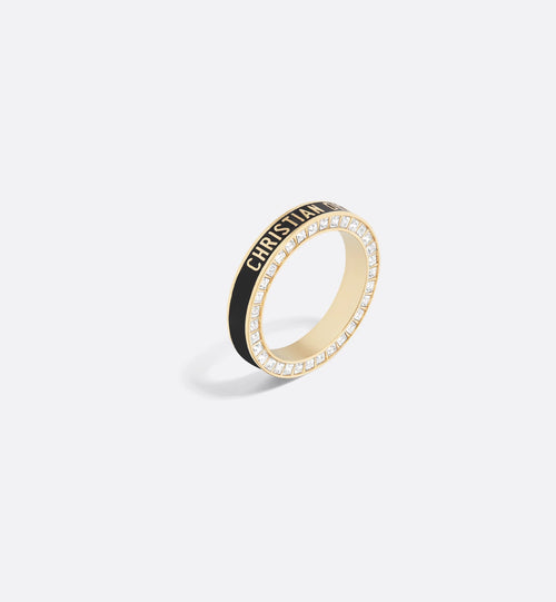 CHRISTIAN DIOR Dior Night Code Ring Gold-Finish Metal with White Crystals | Dior Ring (Multicolor)