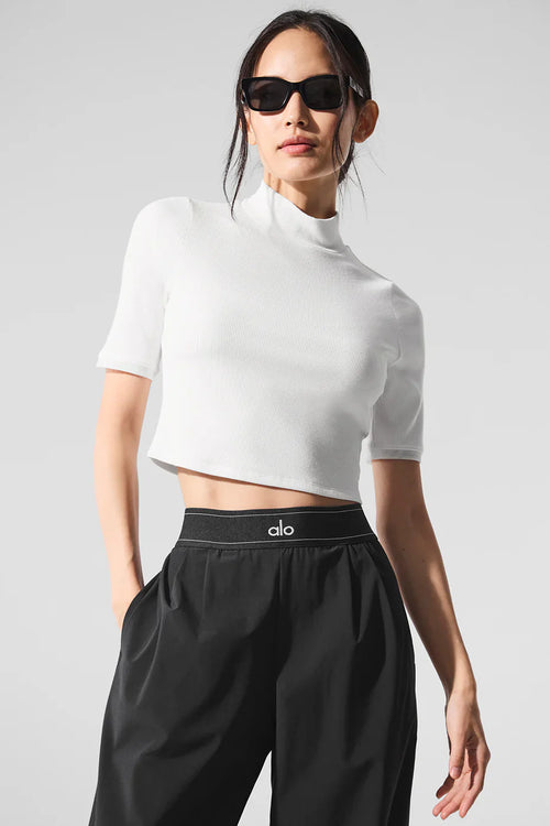 ALO YOGA Ribbed Mesh Secret Short Sleeve | 羅紋網眼短袖上衣 (多色)