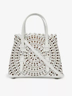 ALAIA Mina 20 Laser - Cut Leather Tote Bag Blanc Optique | 手袋 (白色) - LondonKelly 英國名牌代購
