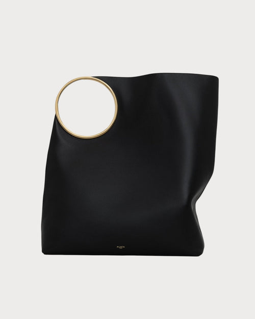 ALAIA Ring Tote Bag In Smooth Calfskin(XL/Black) - LONDONKELLY 英國名牌代購