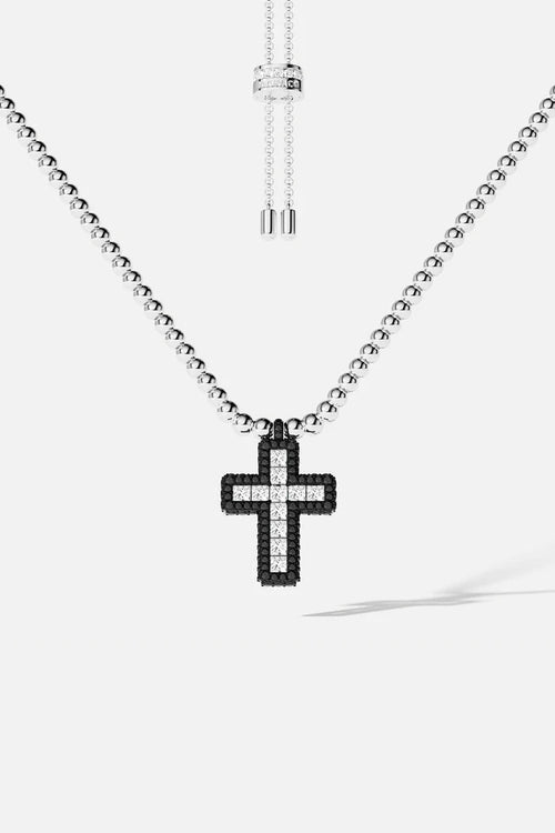 APM MONACO AC7152OX Pave Cross Adjustable Necklace with Beads | 鋪鑽十字配珠可調式頸鏈 (多色) - LondonKelly 英國名牌代購