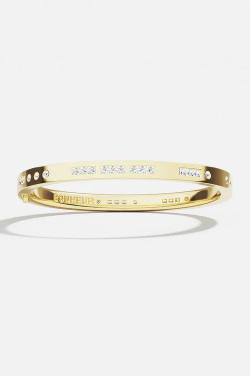 APM MONACO YB4604OX BONHEUR Morse Code Bangle | 摩斯密碼手鐲 (黃金) - LondonKelly 英國名牌代購
