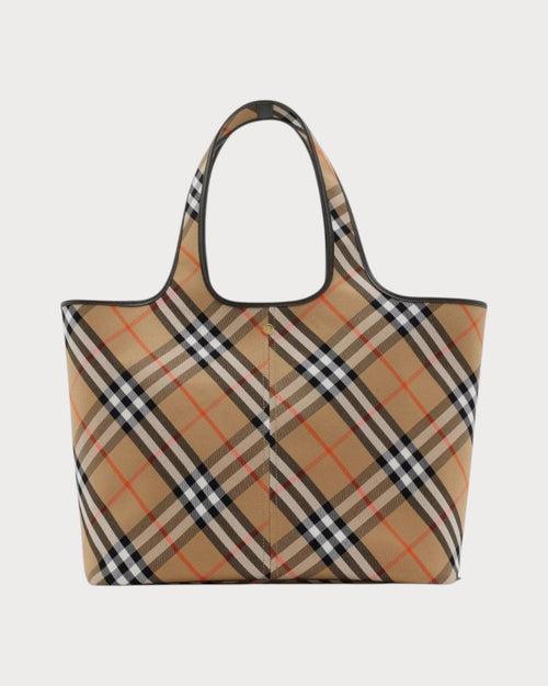 BURBERRY Check Tote Sand Leather(Medium/Brown) - LONDONKELLY 英國名牌代購