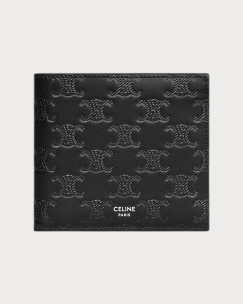 CELINE Men's Bi - Fold Card Holder In Calfskin With Triomphe Embossed | 賽琳 男仕銀包 (黑色) - LONDONKELLY 英國名牌代購