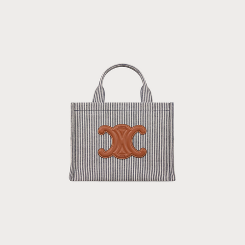 CELINE Cabas Thais Striped Textile(Small/Navy Blue)