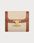 CELINE Textile Small Wallet Triomphe | 賽琳 銀包 (米色)
