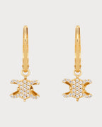 CELINE Triomphe Solitaire Sparkle Earrings Strass & Brass with Gold Finish(Gold) - LONDONKELLY 英國名牌代購