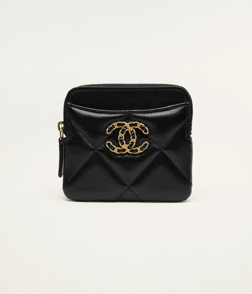 CHANEL AP2086 19 Zipped Coin Purse Shiny Lambskin | 香奈兒 銀包 (黑色) - LONDONKELLY 英國名牌代購