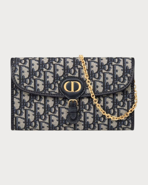 CHRISTIAN DIOR Bobby East - West Pouch with Chain Oblique Jacquard(Blue) - LONDONKELLY 英國名牌代購