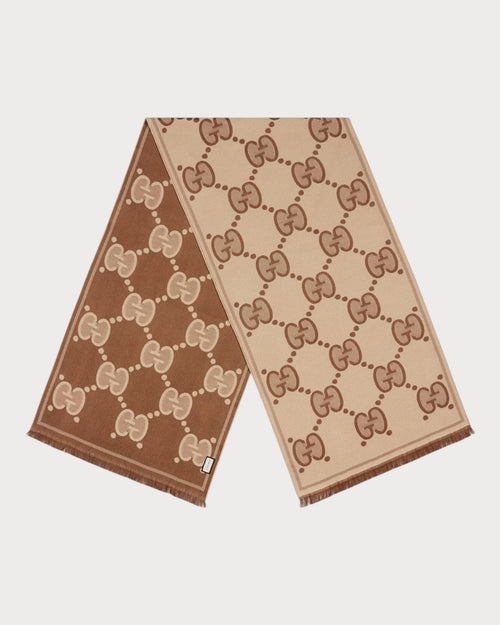 GUCCI GG Wool Jacquard Scarf | 古馳 頸巾 (啡色) - LONDONKELLY 英國名牌代購