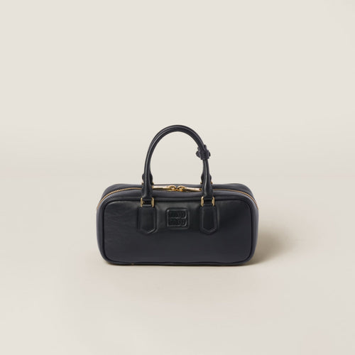 MIU MIU Leather Top Handle Bag Black | 繆繆 手袋 (Black)