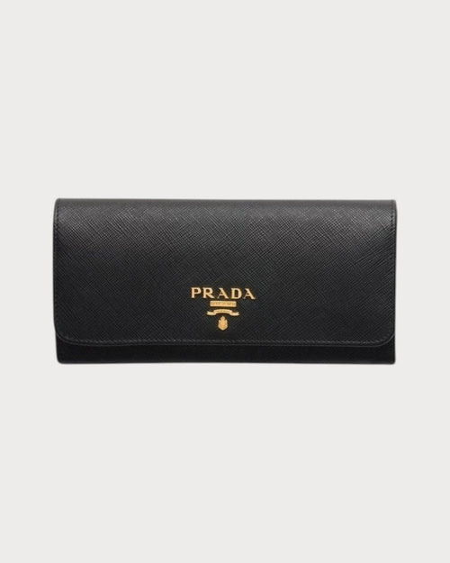 PRADA 1MH132 Large Saffiano Leather Wallet | 普拉達 長銀包 (黑色) - LONDONKELLY 英國名牌代購