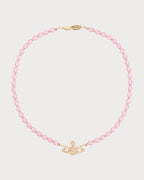 VIVIENNE WESTWOOD Messaline Bead - Design Brass Choker | 西太后 頸鏈 (粉紅色) - LONDONKELLY 英國名牌代購