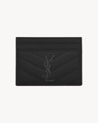 YSL SAINT LAURENT Cassandre Matelasse Card Case In Grain Leather | 聖羅蘭 卡套 (黑色) - LONDONKELLY 英國名牌代購