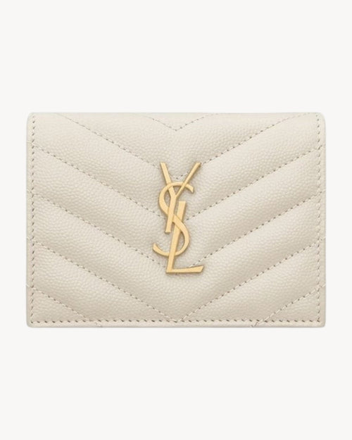 YSL SAINT LAURENT Cassandre Matelasse Flap Card Case In Grain Leather | 聖羅蘭 銀包 (多色) - LONDONKELLY 英國名牌代購